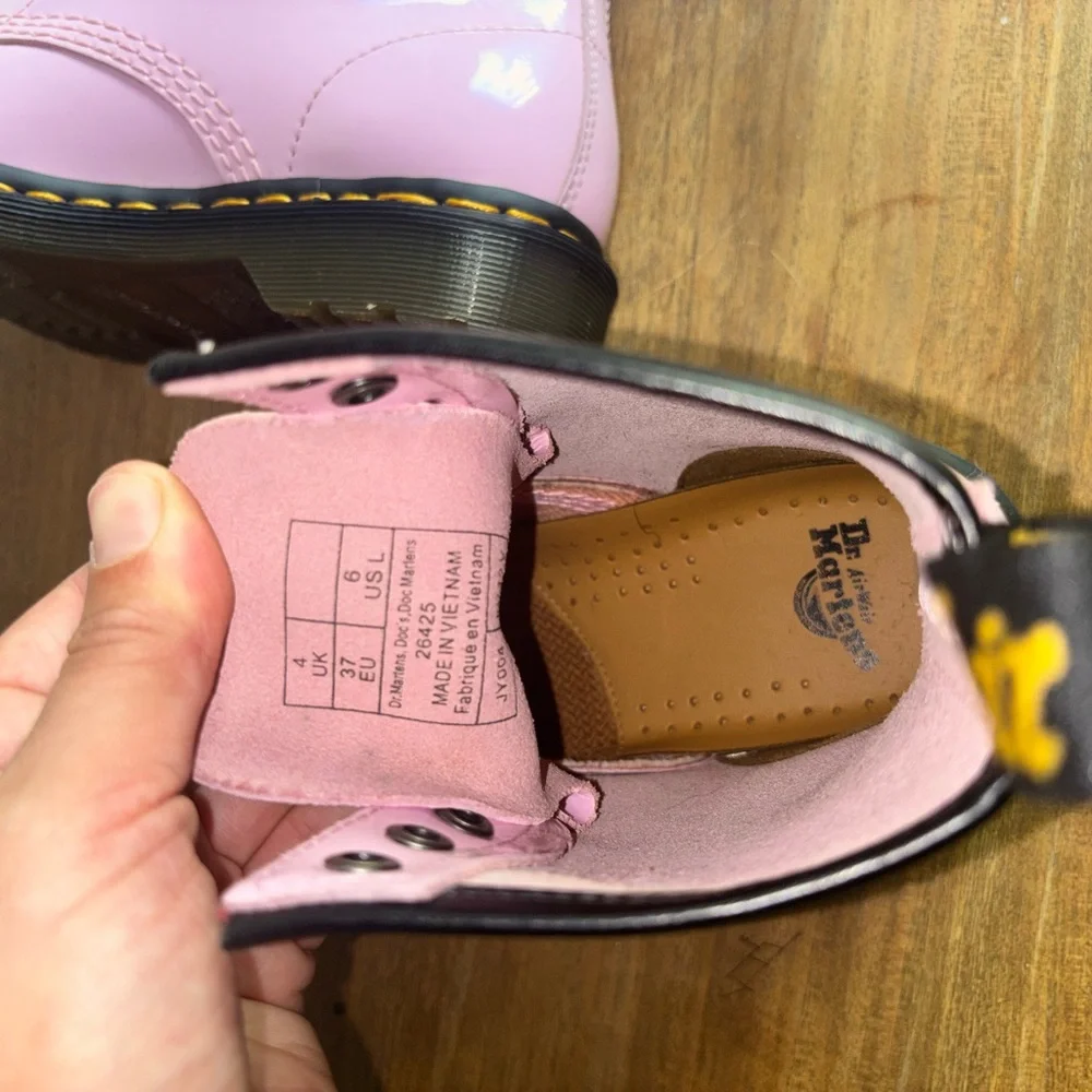 Dr. Martens Light Pink Combat Boots - Picture 6 of 6